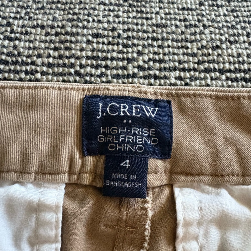 J. Crew Khaki High-Rise Girlfriend Chino Pants
